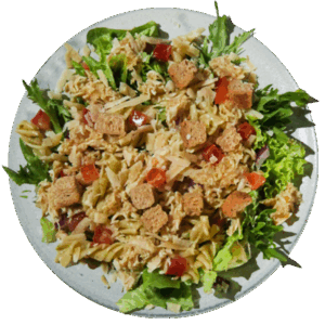 SALADA CHICKEN CAESAR PASTA SALAD_boal maior franquia de alimentação saudável do brasil e hemisfério sul destaque 1